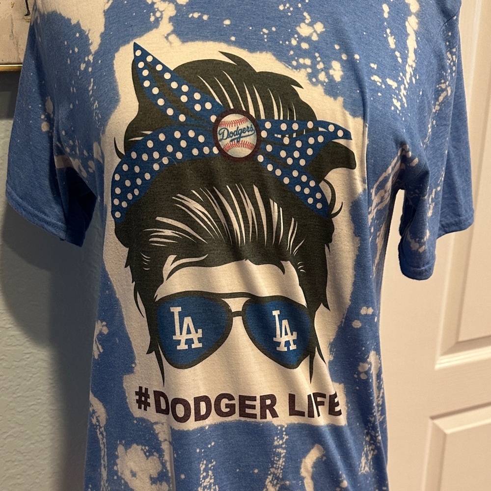 Dodgers #Dodger Life Sz Medium Oversized Graphic Women's Tee - Picture 2 of 7
